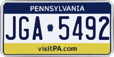 PA license plate JGA5492
