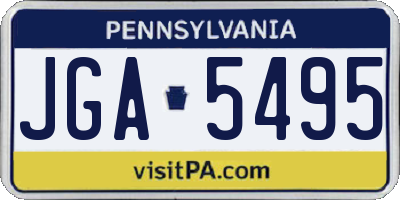 PA license plate JGA5495