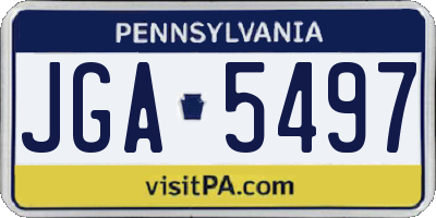 PA license plate JGA5497