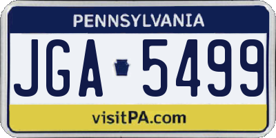 PA license plate JGA5499