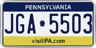 PA license plate JGA5503