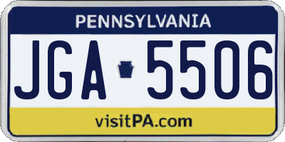 PA license plate JGA5506