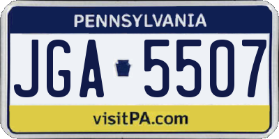 PA license plate JGA5507