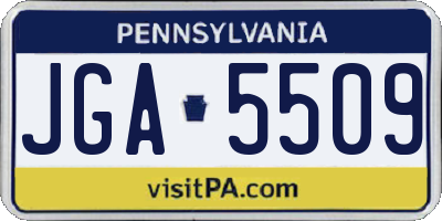 PA license plate JGA5509