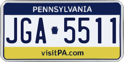 PA license plate JGA5511