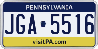 PA license plate JGA5516
