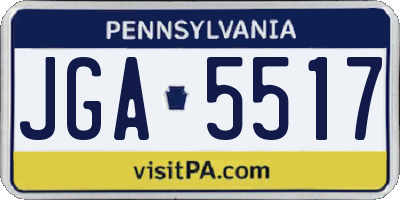 PA license plate JGA5517