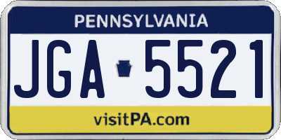 PA license plate JGA5521