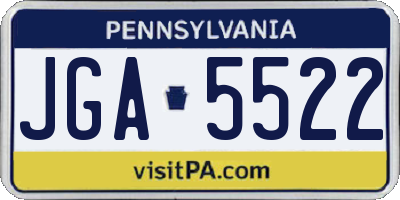 PA license plate JGA5522