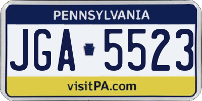 PA license plate JGA5523