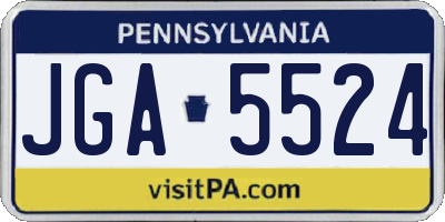 PA license plate JGA5524