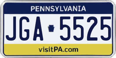 PA license plate JGA5525
