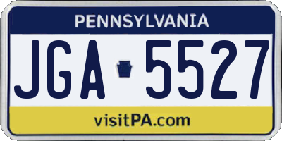 PA license plate JGA5527