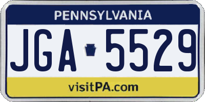 PA license plate JGA5529