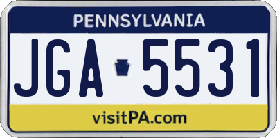 PA license plate JGA5531