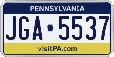 PA license plate JGA5537