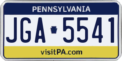 PA license plate JGA5541