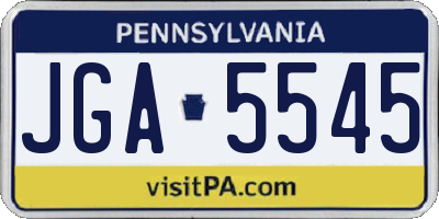 PA license plate JGA5545