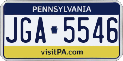 PA license plate JGA5546