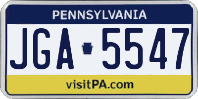 PA license plate JGA5547