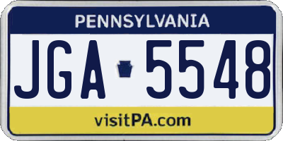 PA license plate JGA5548