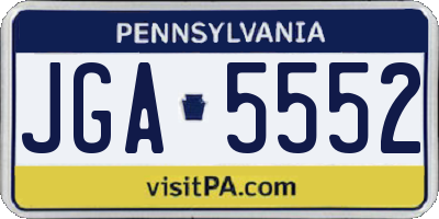 PA license plate JGA5552