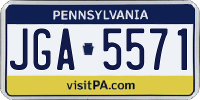 PA license plate JGA5571