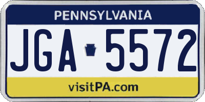 PA license plate JGA5572