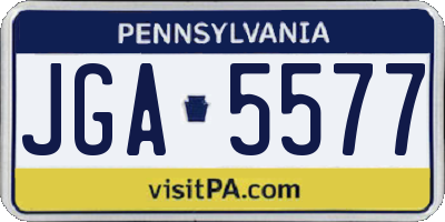 PA license plate JGA5577