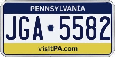 PA license plate JGA5582