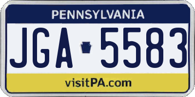 PA license plate JGA5583