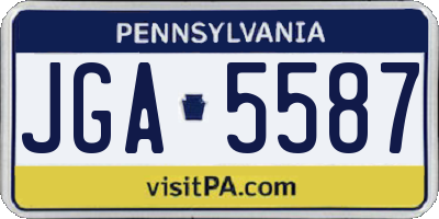 PA license plate JGA5587