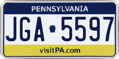 PA license plate JGA5597