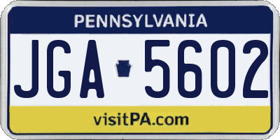 PA license plate JGA5602