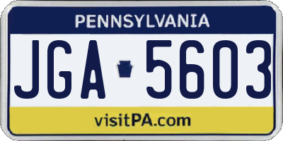 PA license plate JGA5603