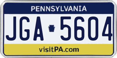 PA license plate JGA5604