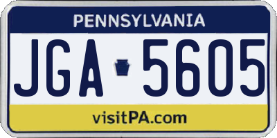 PA license plate JGA5605