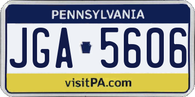 PA license plate JGA5606