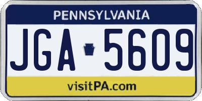 PA license plate JGA5609