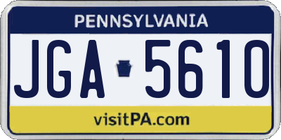 PA license plate JGA5610