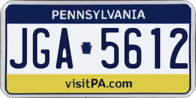 PA license plate JGA5612