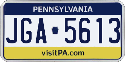 PA license plate JGA5613