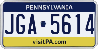 PA license plate JGA5614