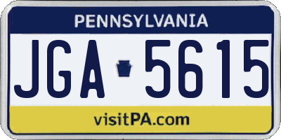 PA license plate JGA5615