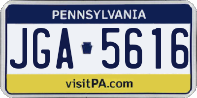 PA license plate JGA5616