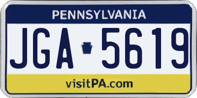 PA license plate JGA5619