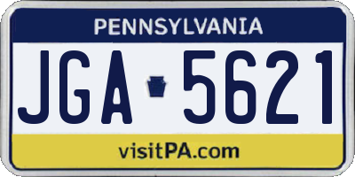 PA license plate JGA5621