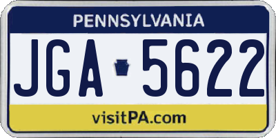 PA license plate JGA5622