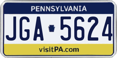 PA license plate JGA5624