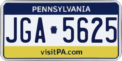 PA license plate JGA5625